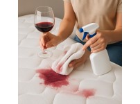 와인 얼룩이 묻은 침대 매트리스